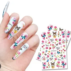 Calcomanía flores y mariposas 