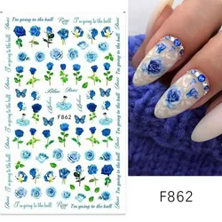 Calcomanía rosas azules 