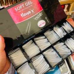 Uñas soft gel Nenas  Coffin largas