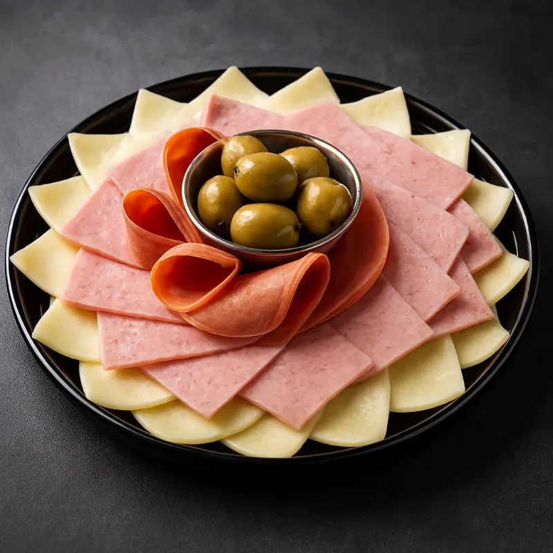 ENTREMES DE CHORIZO JAMÓN QUESO ACEITUNAS