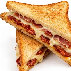 SANDWISH DE JAMÓN, QUESO Y CHORIZO
