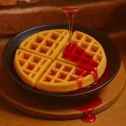 WAFFLE CON SIROPE DE FRESA