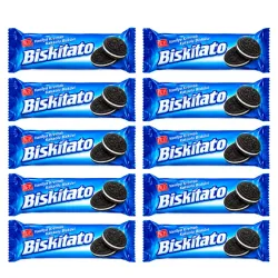 10 Paquetes de Galletas de Chocolate Crujientes Biskiato - 600 gramos totales