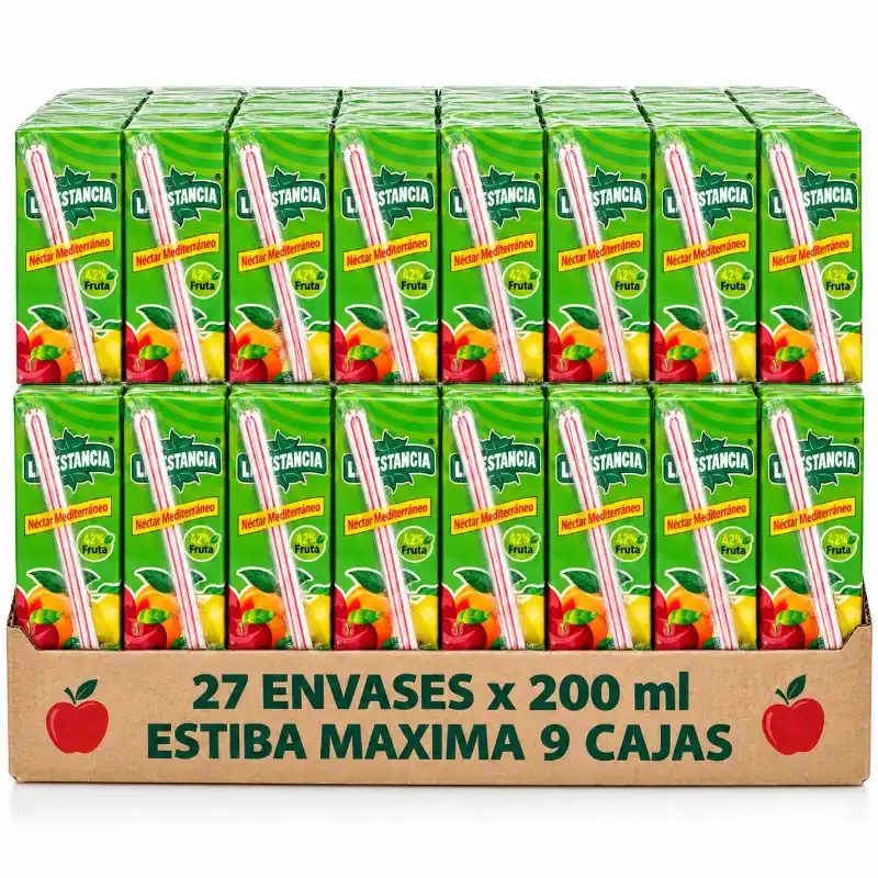 27 Jugos Néctar Mediterráneo La Estancia con Absorbentes - 200 ml c/u
