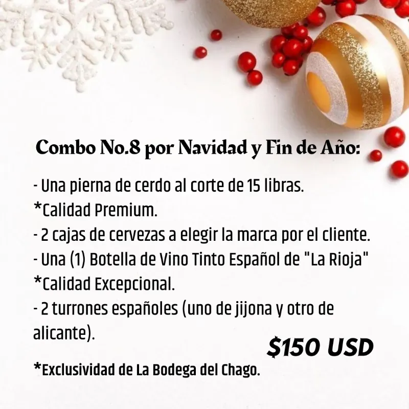 Combo No.8 por Navidad y Fin de Año. 