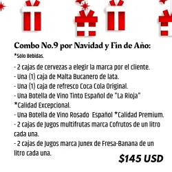 Combo No.9 por Navidad y Fin de Año *Sólo Bebidas.