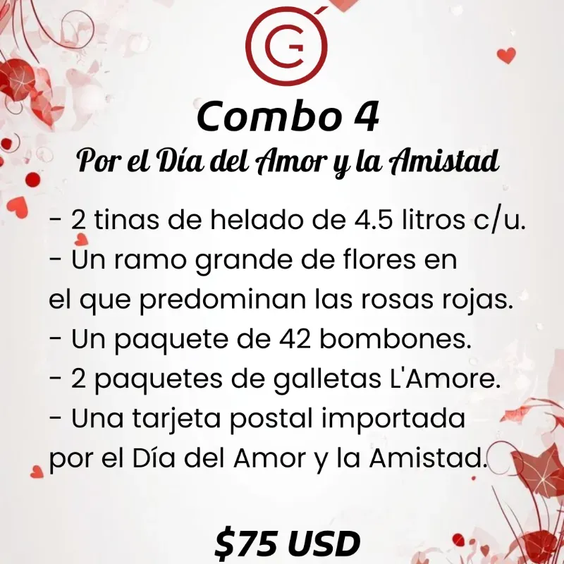 Combo Sencillo No. 4 por el Día de San Valentín