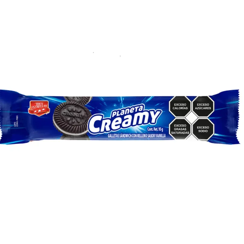 Galletas Creamy de Chocolate Tipo Sandwich Rellenas de Crem de Vainilla - 95 gr *Calidad Suprema