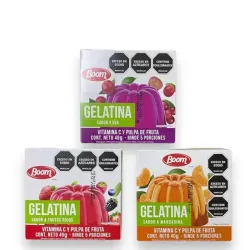 Gelatina Boom - 5 raciones por cajita de 40 gramos