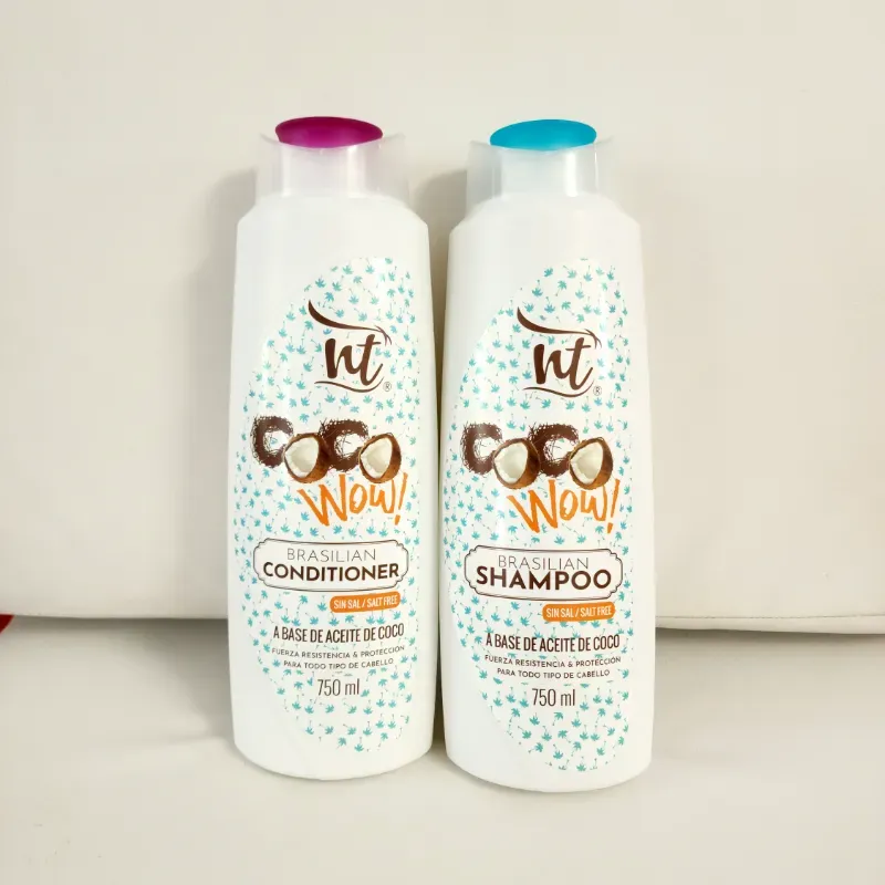 Juego de Shampoo sin Sal y Acondicionador a Base de Aceite de Coco - 750 ml *Pote Grande