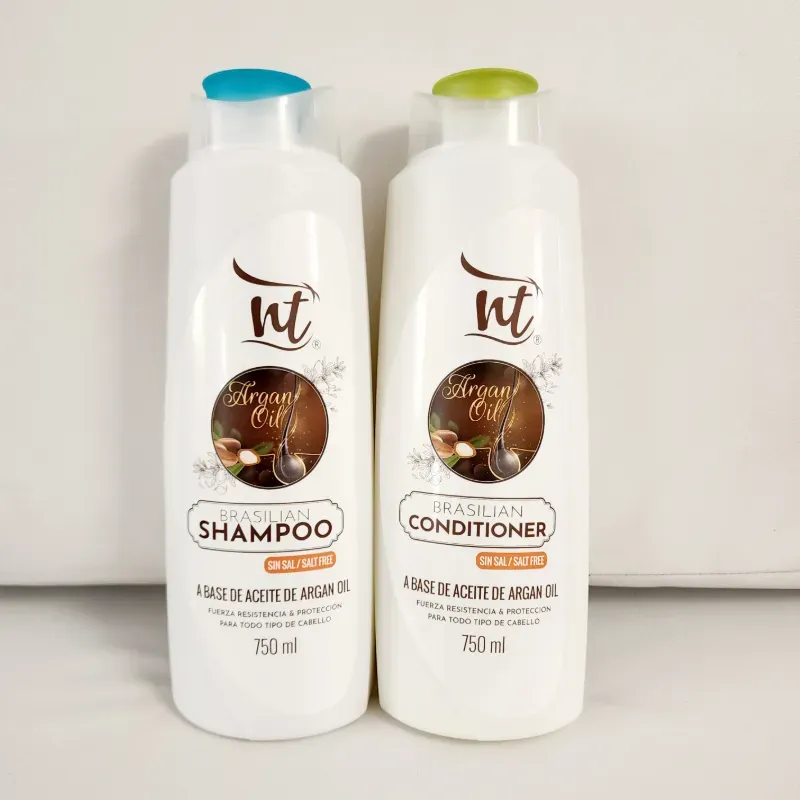 Juego de Shampoo y Suavizante sin Sal a Base de Aceite de Argán - 750 ml *Pote Grande.