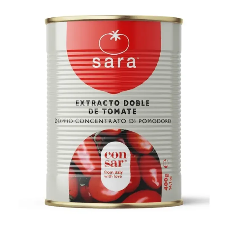 Pasta de Tomate Doble Concentrado Sara - 400 gramos *Nuevo Producto Importado desde Italia