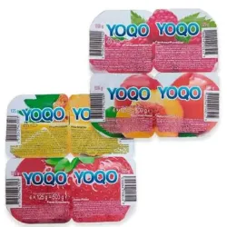 Postre Lácteo Mixto YoQo (Yogurt con trocitos de Melocotón, Piña y Fresa) - 24 unidades de 125 gramos c/u