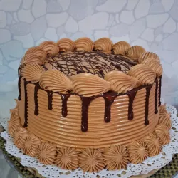 Tarta de Chocolate Saborizada en Chocolate con Leche con Perlas y Escarchas Comestibles - 22.5 cm