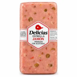 Jamón Delicias Prensado con Aceitunas- 1.3 kg *Nuevo Producto de Calidad Excepcional