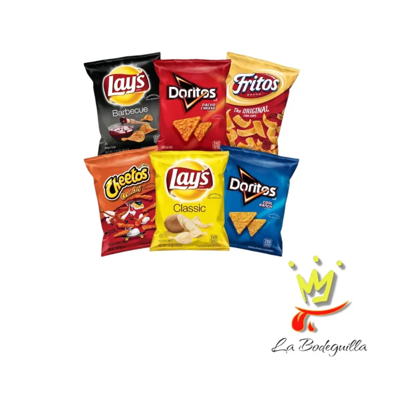 Cheetos, Lays, Ruffles, Doritos, Sunchips, Fritos 28,3g