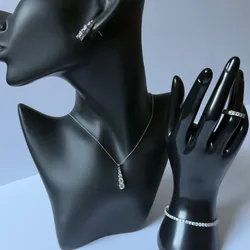 ✨ Juego Elegante de Plata 925 con Zirconias – Collar, Aretes, Pulsera y Anillo ✨