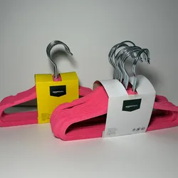 Set de  25 Ganchos Infantiles de Terciopelo Rosa – Amazon Basics
