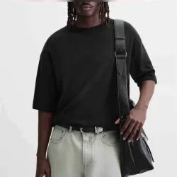 Black Boxy T-Shirt Bershka