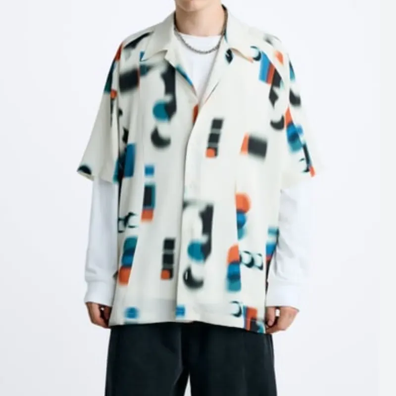 Camisa Zara Abstract Print
