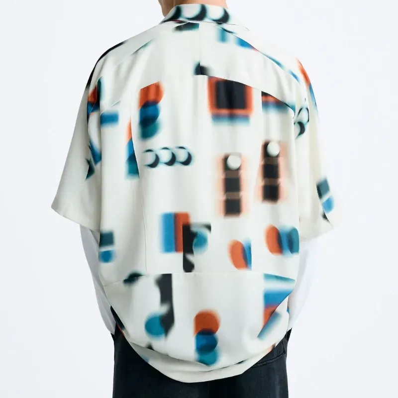Camisa Zara Abstract Print