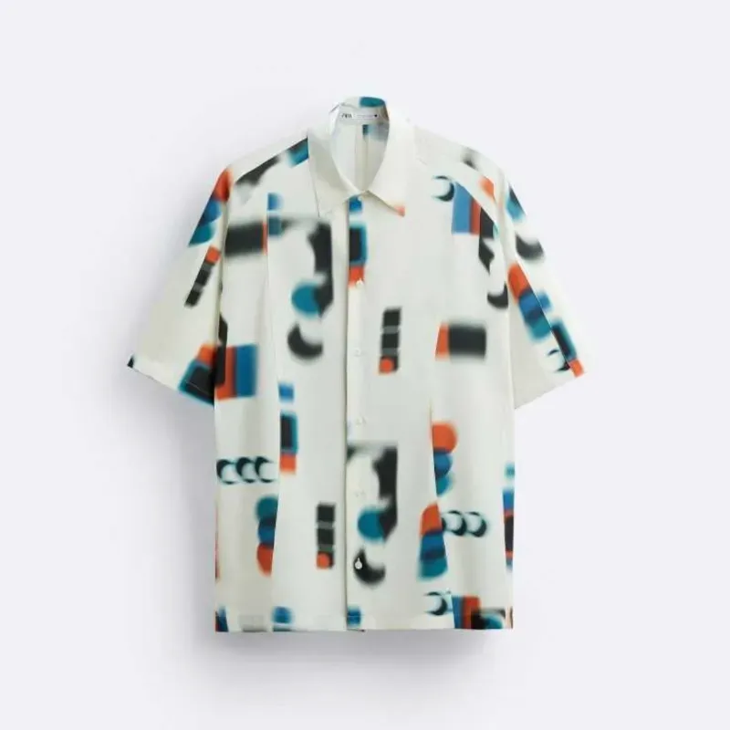 Camisa Zara Abstract Print