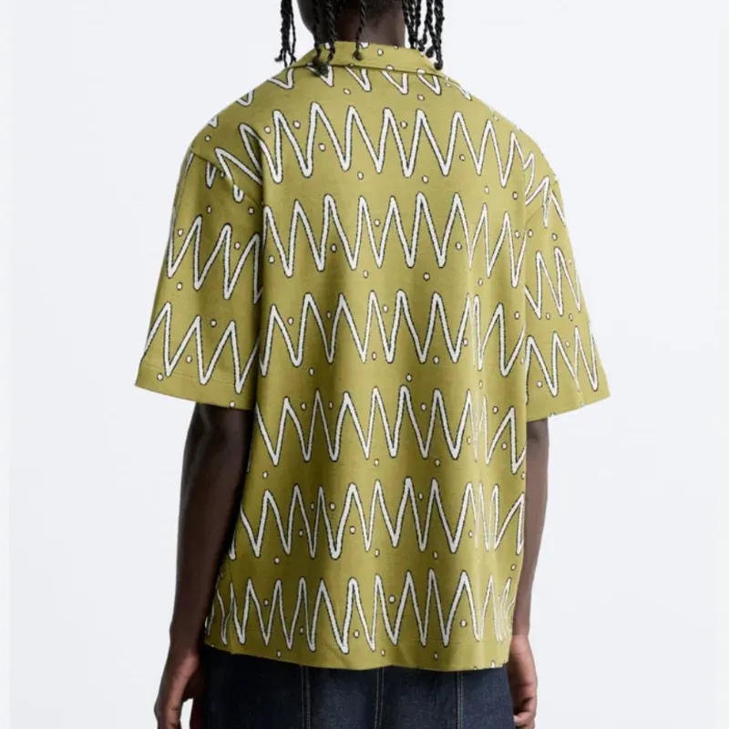 Camisa Zara Geometric Jacquard