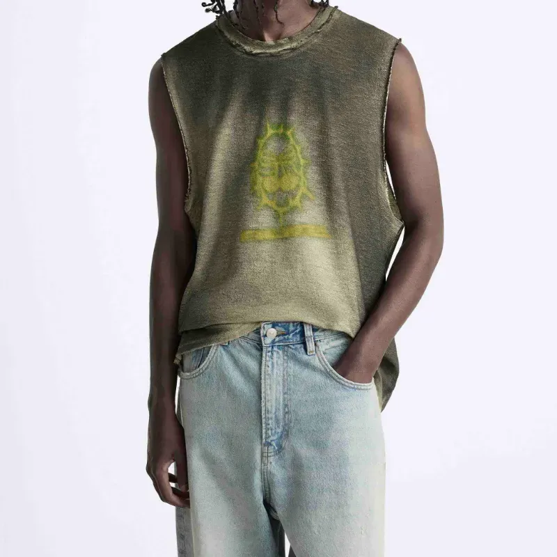 Camiseta ZARA Printed Knit Tank Top