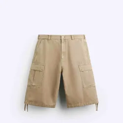 Denim Jorts ZARA Beige