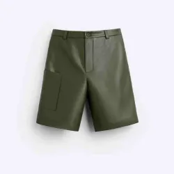 Leather Green Short ZARA