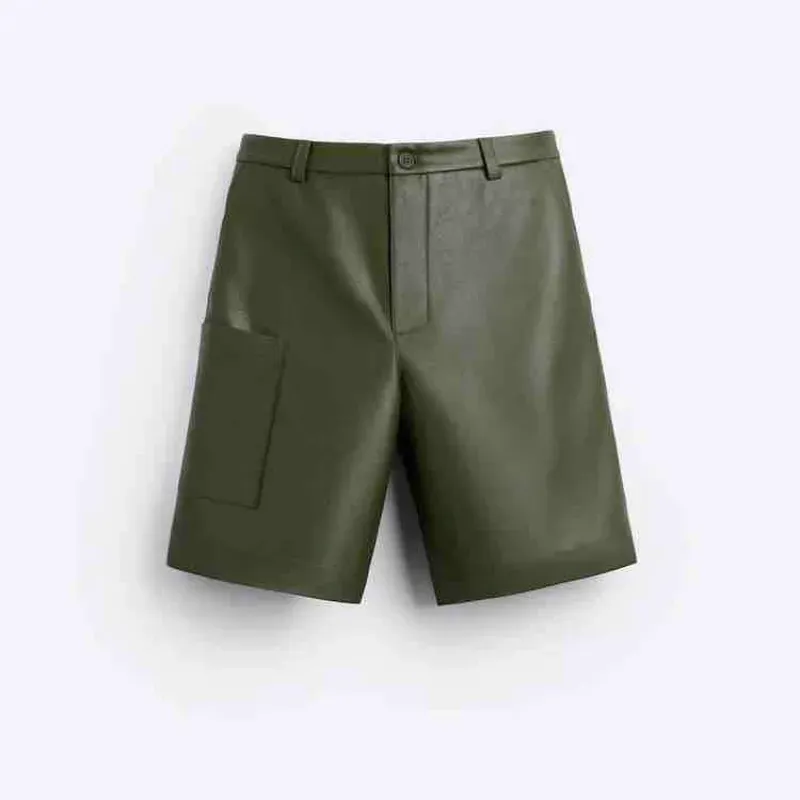 Leather Green Short ZARA