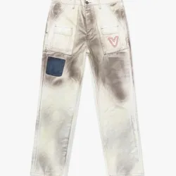 Pantalón VALABASAS vaquero rectos blanco desgastado