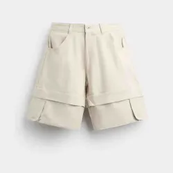 White Cargo Jorts Wide Leg ZARA