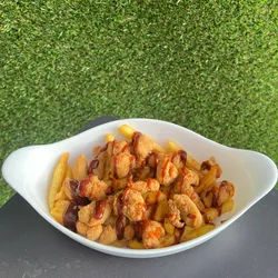 PAPAS CON DADOS DE POLLO!!