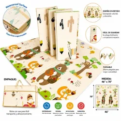 Alfombra Plegable Antigolpe Reversible para Bebé + Bolso (46" x 70")