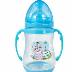 Biberón con Tetera Ancha Suave para Bebés 9oz 0m+ (Rosa y Azul)