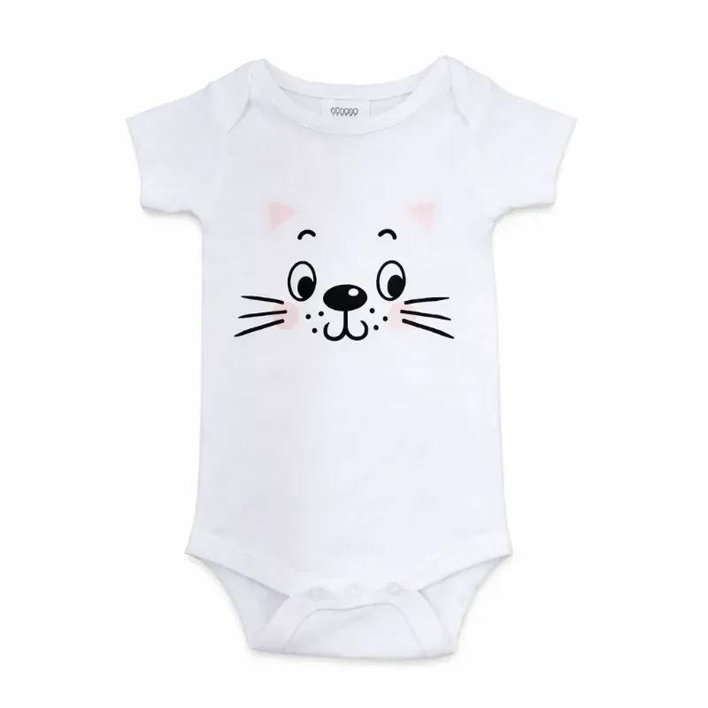 Body Blanco con Carita de Gato para Bebé