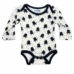 Body Infantil de Manga Larga con Pulpos Color Negro