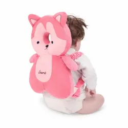 Cojín de protección para bebe forma de mochila Rosa.