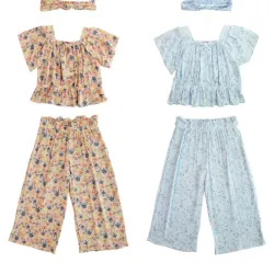Conjunto de Blusa, Pantalón y Cinta para Bebé