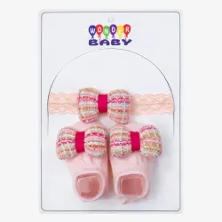 Conjunto de Cinta y Zapaticos para Bebés Rosado