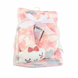 Conjunto de Manta Rosada con Almohada y Nubes para Bebé