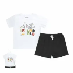 Conjunto de Pullover Blanco y Short Negro