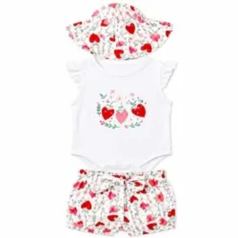 Conjunto de Short, Body con Gorro para Bebé