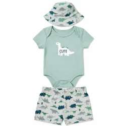 Conjunto de Short, Body y Gorro para Bebés