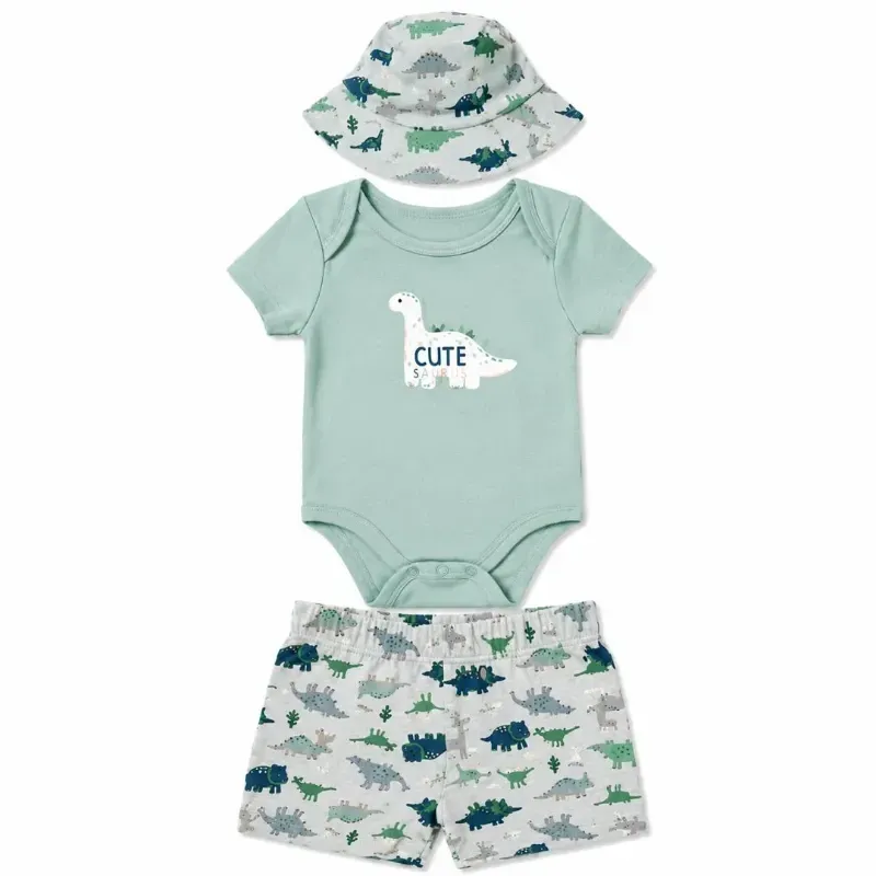Conjunto de Short, Body y Gorro para Bebés