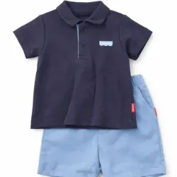 Conjunto Fisher Price Azul Marino y Celeste con Pullover y Short para Niño