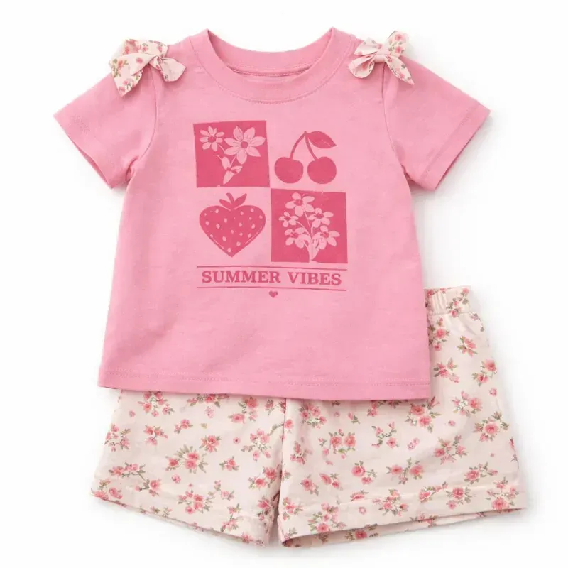 Conjunto Rosa con Pullover y Short Summer Vibes