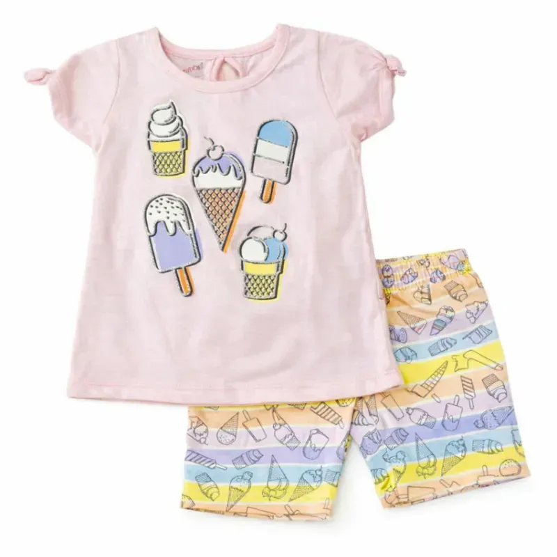 Conjunto Rosa de Pullover con Helados y Short