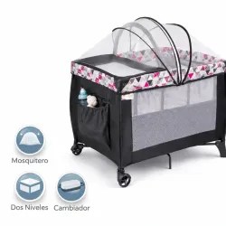 Cuna Corral para Bebe Niña. Diseño Grecia